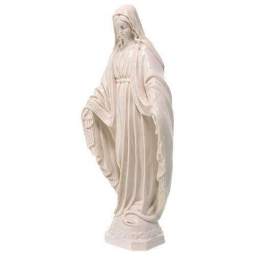 Statue Vierge Miraculeuse en résine blanche 30 cm 3