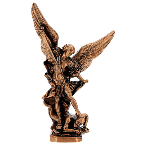 Imagem cor de bronze resina Arcanjo Miguel 21 cm 1