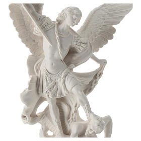 Statue Archange Michel résine blanche 28 cm