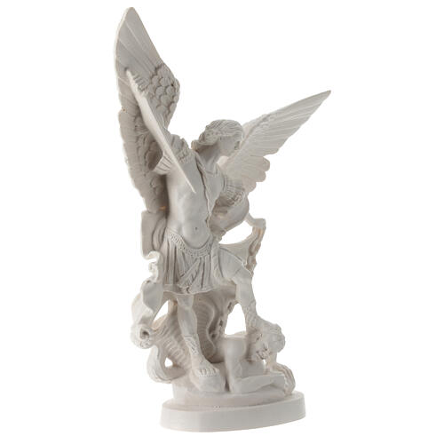 Statue Archange Michel résine blanche 28 cm 4