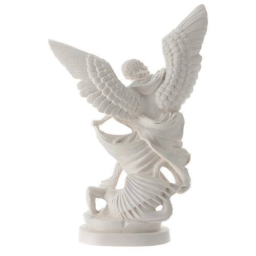 Statue Archange Michel résine blanche 28 cm 5
