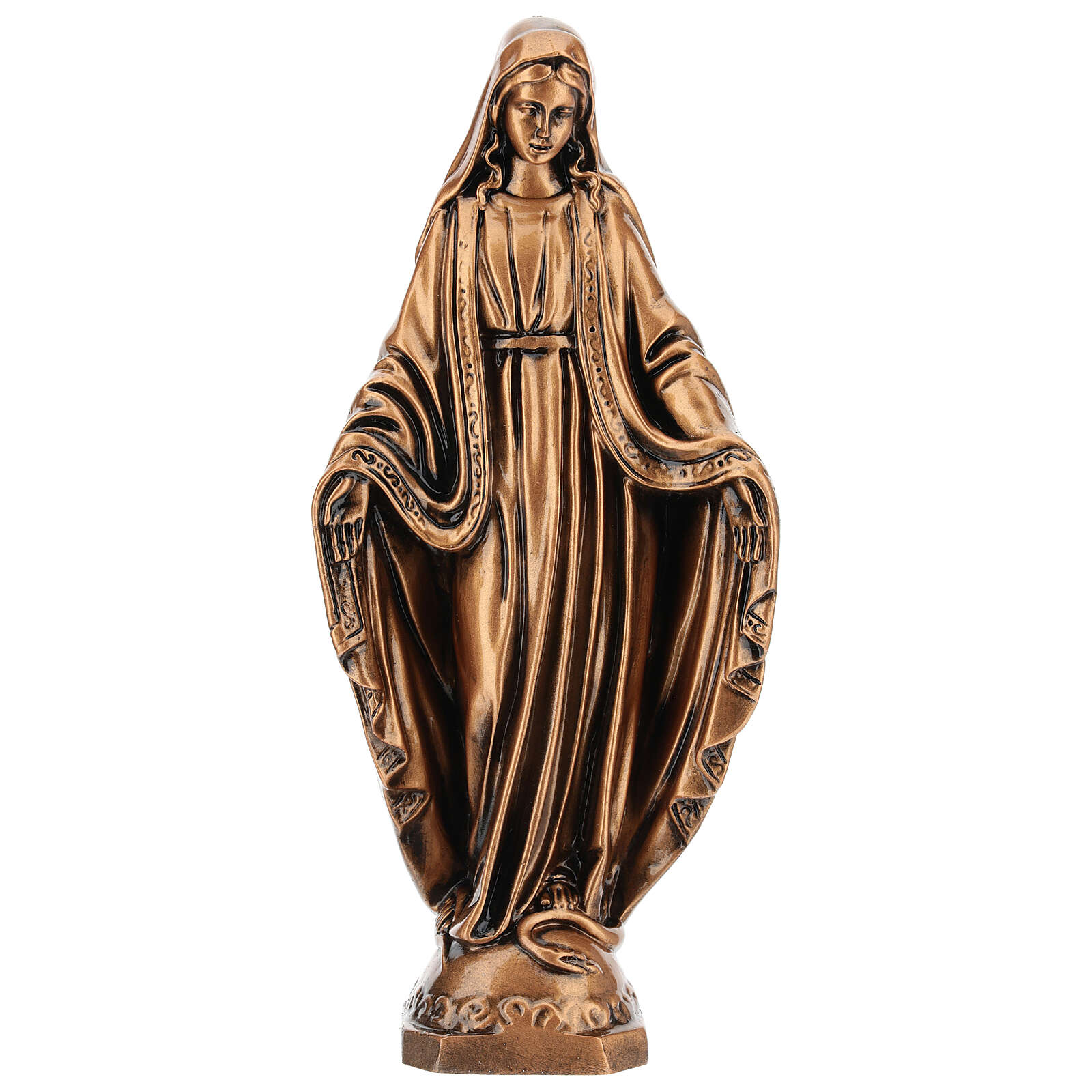 Bronze resin statue Our Lady of Miracles pedestal 30 cm online sales
