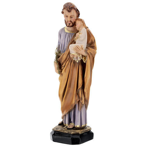 Statue aus Harz von Sankt Joseph mit dem Jesuskind aus Harz, 30 cm 3