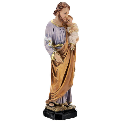 Estatua resina San José Jesús niño resina 30 cm 4