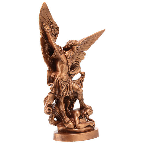 Estatua resina color bronce San Miguel Arcángel 30 cm 5
