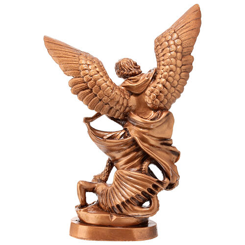 Estatua resina color bronce San Miguel Arcángel 30 cm 6