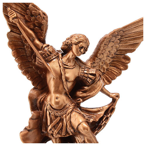 Statue résine couleur bronze Saint Michel Archange 30 cm 2