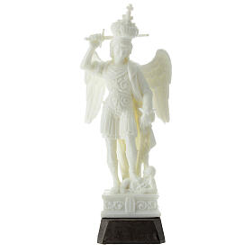 Estatua San Miguel Arcángel fosforescente espada 20 cm