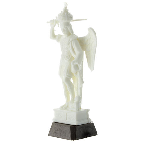 Estatua San Miguel Arcángel fosforescente espada 20 cm 2
