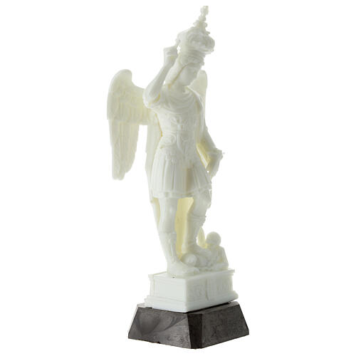 Estatua San Miguel Arcángel fosforescente espada 20 cm 3