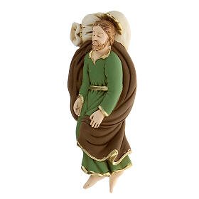 Statue Saint Joseph endormi résine détails dorés 13,5 cm