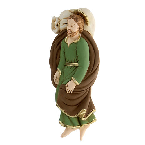 Statue Saint Joseph endormi résine détails dorés 13,5 cm 2