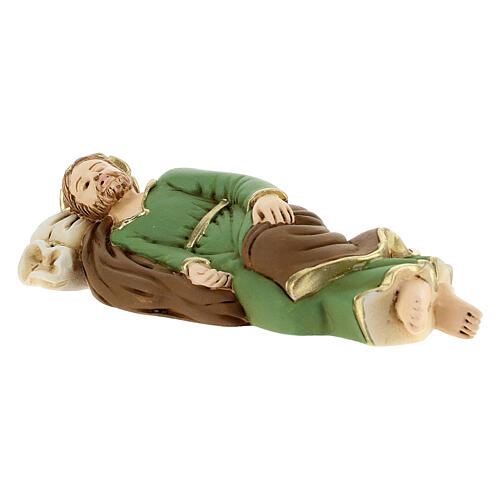 Statue Saint Joseph endormi résine détails dorés 13,5 cm 3