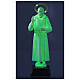 Statue Padre Pio fluorescente avec rose rose et auréole 21 cm s4