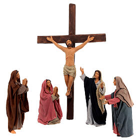 Cena crucifixão para presépio napolitano com figuras de 13 cm