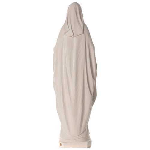 White fibreglass statue of Our Lady Immaculate, wood finish, 30 in 7