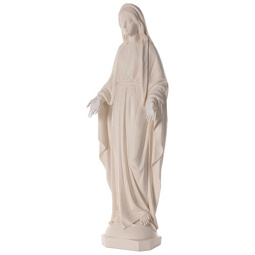 Statua Madonna Immacolata bianca scolpita effetto legno 80 cm 3