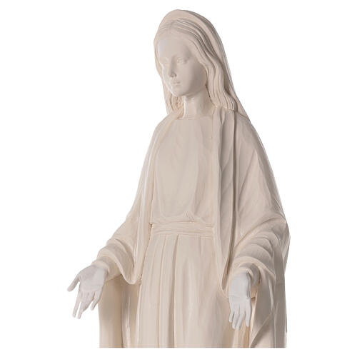 Statua Madonna Immacolata bianca scolpita di legno 80 cm 4
