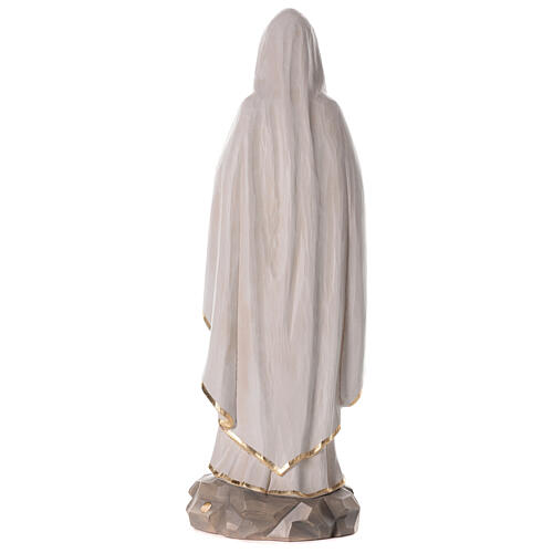 White fibreglass statue of Our Lady of Lourdes, wood finish, 25 in 8