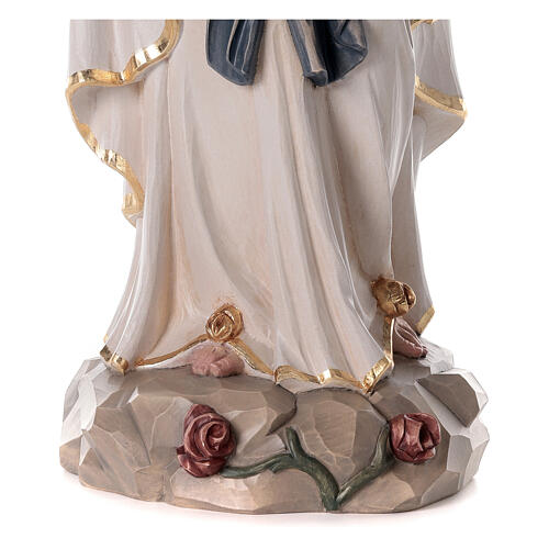 Estatua Virgen Lourdes pintada fibra de vidrio efecto madera 60 cm 7