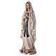 Estatua Virgen Lourdes pintada fibra de vidrio efecto madera 60 cm s3