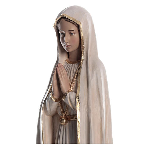 Estatua Virgen de Fátima pintada fibra de vidrio 100 cm 2