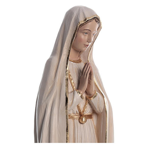 Estatua Virgen de Fátima pintada fibra de vidrio 100 cm 4
