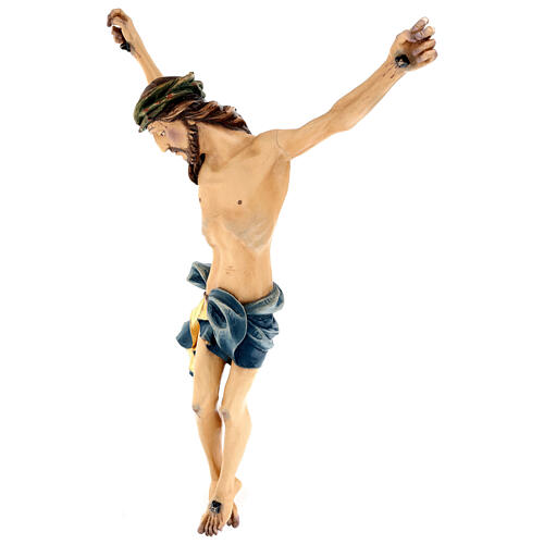 Painted fibreglass statue of the Body of Christ, blue loincloth, 35 in 3