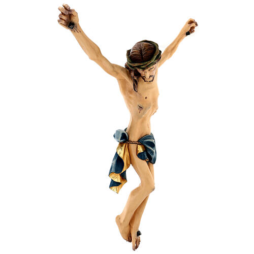 Painted fibreglass statue of the Body of Christ, blue loincloth, 35 in 5