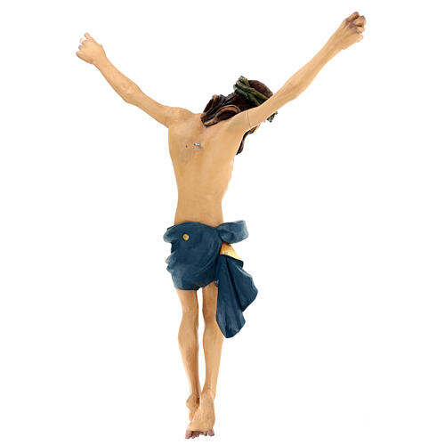 Painted fibreglass statue of the Body of Christ, blue loincloth, 35 in 8