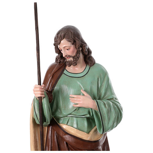 Saint Joseph, fibreglass statue with glass eyes for OUTDOOR Nativity Scene, h 65 in 3