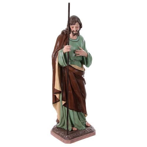 Saint Joseph, fibreglass statue with glass eyes for OUTDOOR Nativity Scene, h 65 in 7