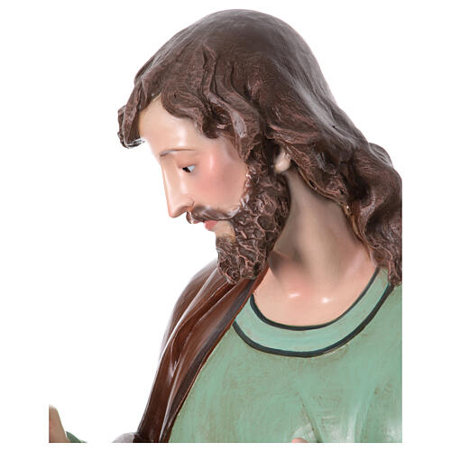 Saint Joseph, fibreglass statue with glass eyes for OUTDOOR Nativity Scene, h 65 in 9