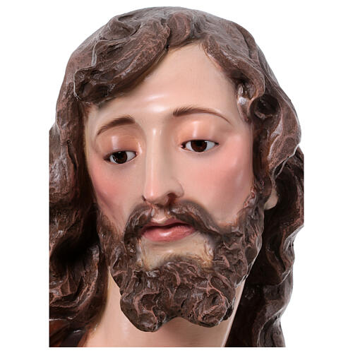 Statue fibre de verre Saint Joseph yeux en verre EXTÉRIEUR h 165 cm 6
