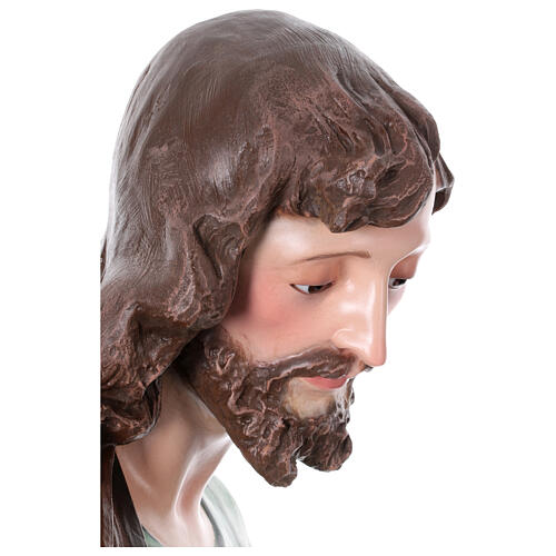Fiberglass statue of Saint Joseph with glass eyes OUTDOORS h 165 cm 8