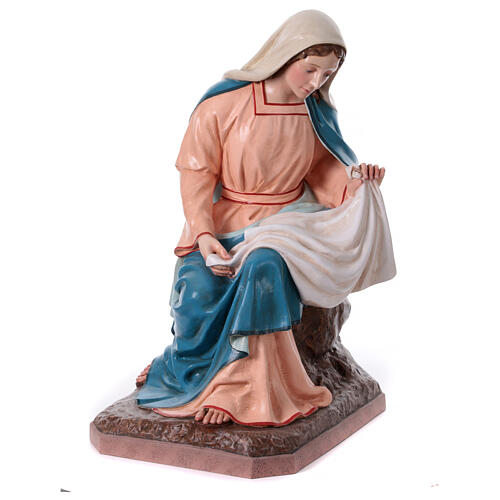 Virgin Mary, fibreglass statue for OUTDOOR Nativity Scene, h 65 in 3