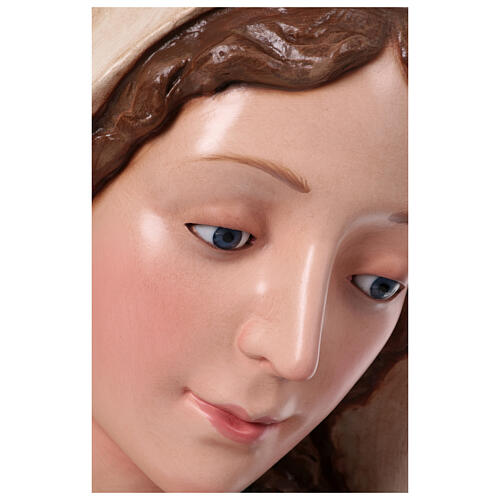 Virgin Mary with glass eyes, fibreglass statue for OUTDOOR Nativity Scene, h 65 in 2