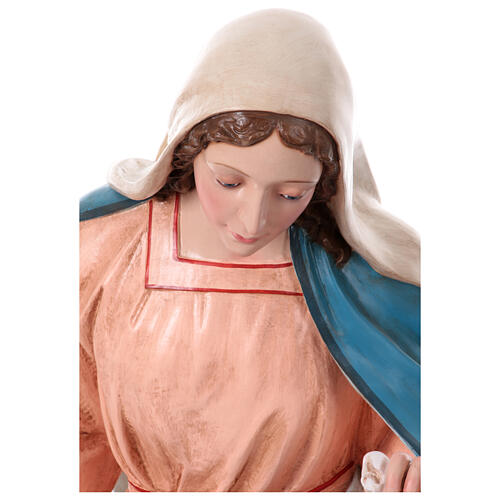 Virgin Mary with glass eyes, fibreglass statue for OUTDOOR Nativity Scene, h 65 in 10