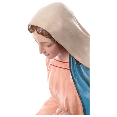Virgin Mary with glass eyes, fibreglass statue for OUTDOOR Nativity Scene, h 65 in 11