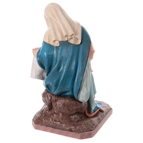 Virgin Mary with glass eyes, fibreglass statue for OUTDOOR Nativity Scene, h 65 in 15