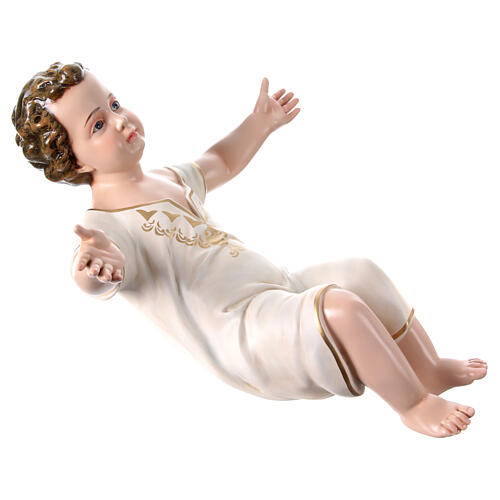 Infant Jesus with glass eyes, fibreglass statue for OUTDOOR Nativity Scene, h 65 in 5