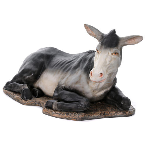 Donkey fibreglass statue for OUTDOOR Nativity Scene, h 65 in 3