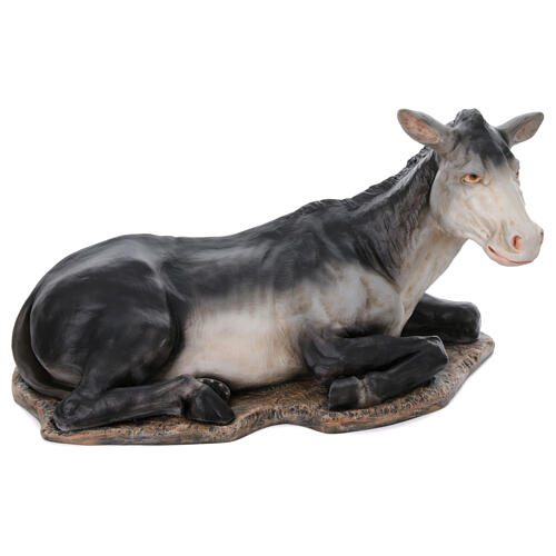 Donkey statue for nativity scene OUTDOOR in fiberglass h 165 cm 1