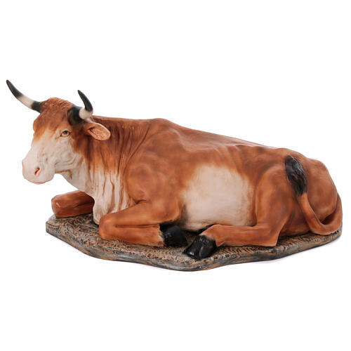 Ox statue for nativity scene OUTDOOR in fiberglass h 165 cm 1