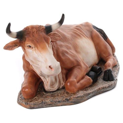 Ox statue for nativity scene OUTDOOR in fiberglass h 165 cm 5