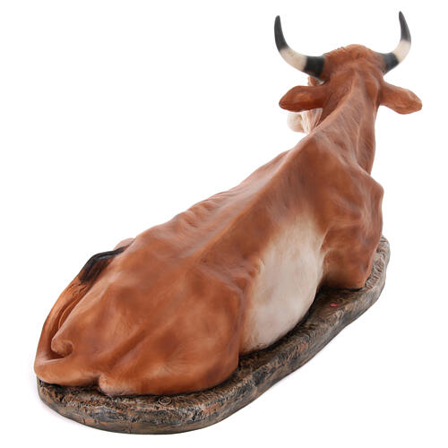 Ox statue for nativity scene OUTDOOR in fiberglass h 165 cm 8