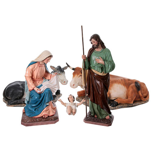 Set Nativité pour crèche d'extérieur fibre de verre 5 pcs h 165 cm 1