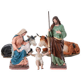 Set of 5 statues for Nativity Scene, fibreglass with glass eyes, OUTDOOR, h 65 in