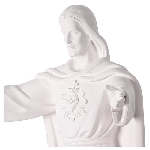 Sagrado Corazón de Jesús brazos abiertos natural 160 cm fibra de vidrio exterior 5