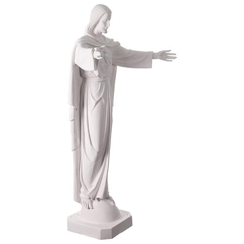 S. Heart of Jesus statue with open arms natural fiberglass 160 cm for outdoors 6